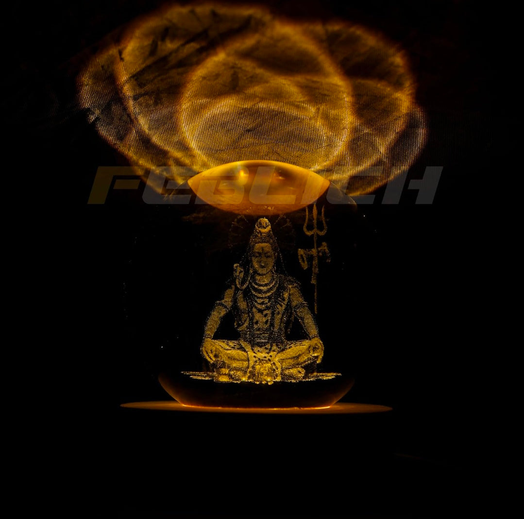 LORD SHIVA – Sacred Serenity Crystal Globe Night Lamp | 3D Laser-Etched Mahadev with Trishul, Warm Wood LED Base, Calm Meditation Light | Honest Craft, Kind Service 🔱🕉️✨🔆👑❤️