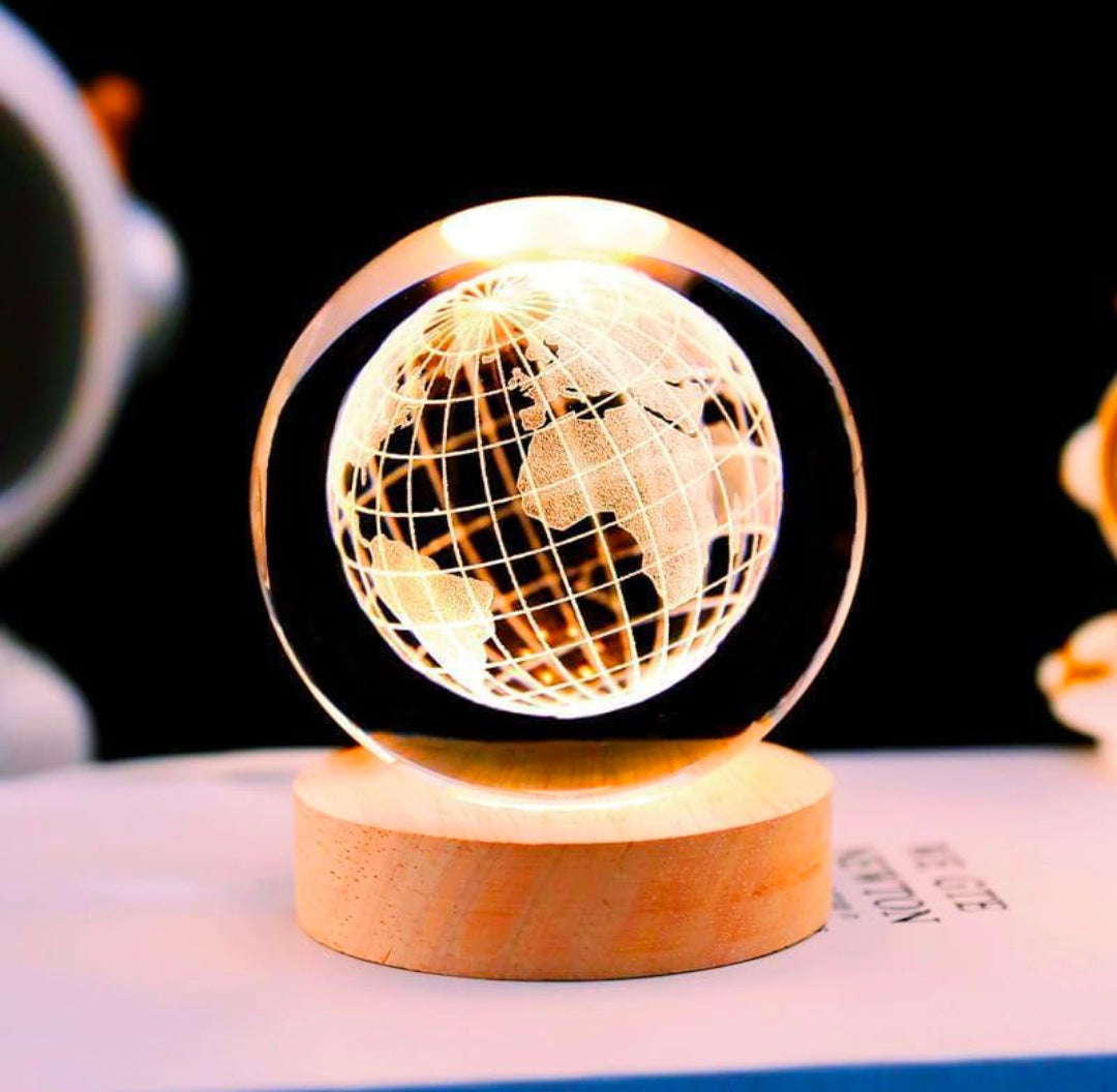 🌍✨💡 Earth Crystal LED Lamp | 3D Globe Night Light 🌌💎💓🫂👑🦁