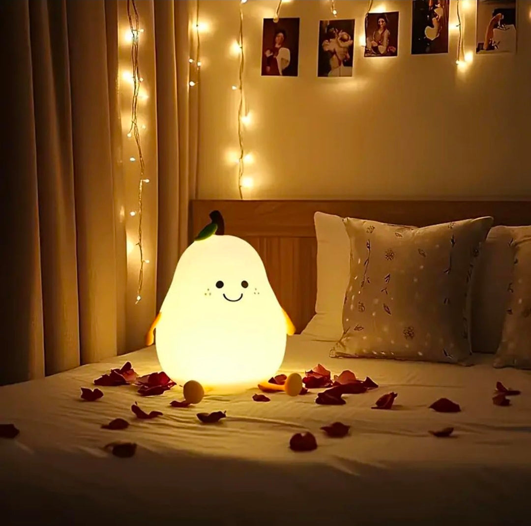 🍐💡🌙✨ Pear Night Lamp 🍐🌈 | Color-Changing LED Pear Lamp 💖 | Soft Silicone Touch-Control 🌸🖐️ | Rechargeable 🔋, Dimmable ✨, Nursery & Bedroom Night Light 🛏️💤 | Cute Baby Gift 🎁👶 & Home Décor 🏡🌟 (Regular) 🍐💡🌙✨