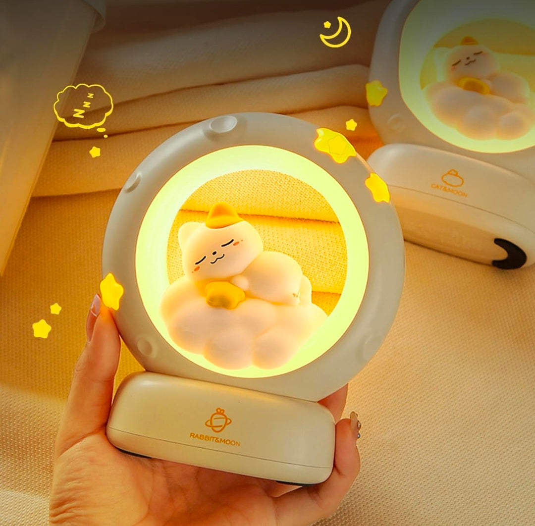 Cat Rabbit Night Lamp – Gentle Moonlight Buddy for Sweet Dreams, 3-Level Dimming, USB Rechargeable | Cozy Nursery, Desk, and Bedside Companion 🌙🐱🐇✨