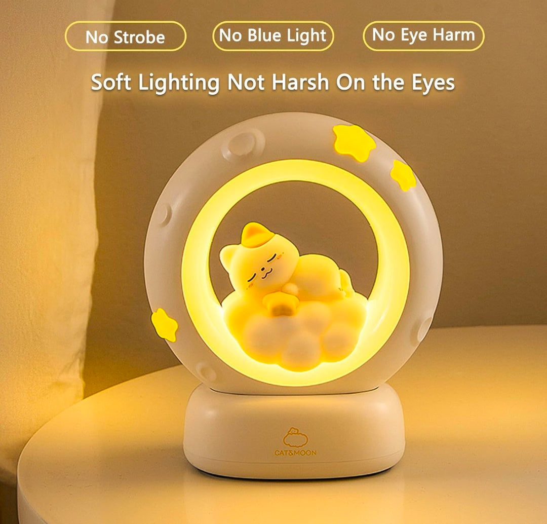 Cat Rabbit Night Lamp – Gentle Moonlight Buddy for Sweet Dreams, 3-Level Dimming, USB Rechargeable | Cozy Nursery, Desk, and Bedside Companion 🌙🐱🐇✨