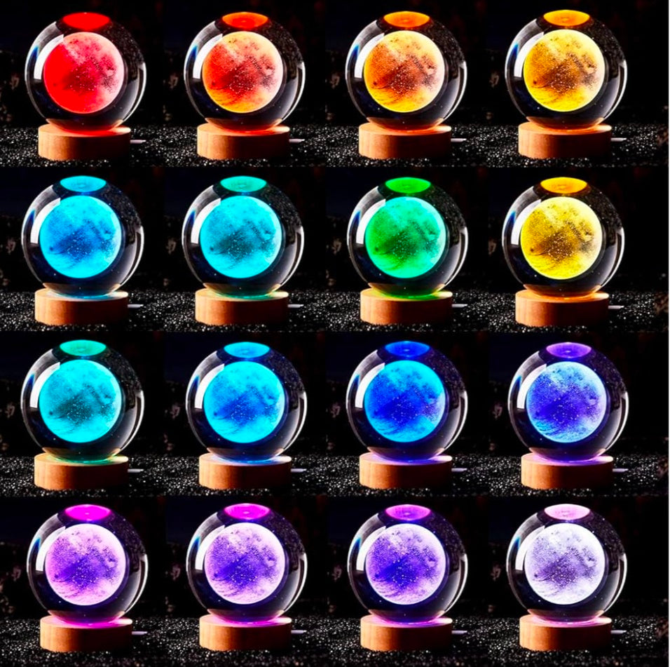 🌙 GlowAura™ Rose Cube Crystal Moon Lamp – 3D Laser Engraved Moon Globe with 16-Color LED Wooden Base, Romantic Ambient Light & Unique Gift