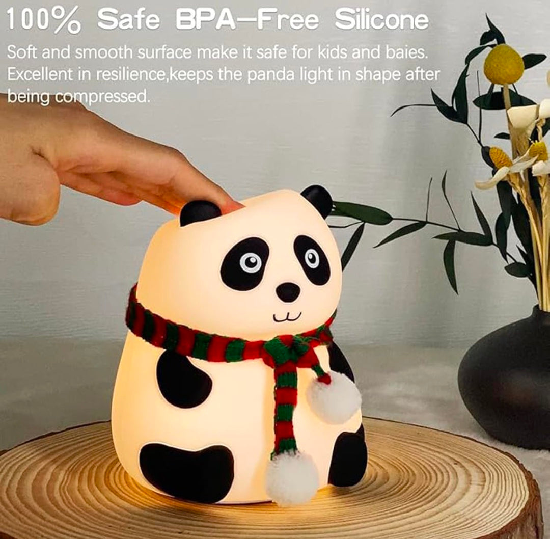 🐼🌙💡✨ Panda Night Light ❤️ | Cute Animal Panda Lamp 🐼 | Soft Silicone Nursery Light 🍼 | Warm LED Glow ✨ | Tap & Touch Control 🖐️ | USB Rechargeable 🔋⚡ | Perfect for Kids 👶, Babies 🍼, Toddlers 🧸 & Bedroom Decor 🛏️ | Adorable Gift 🎁 for All Ages