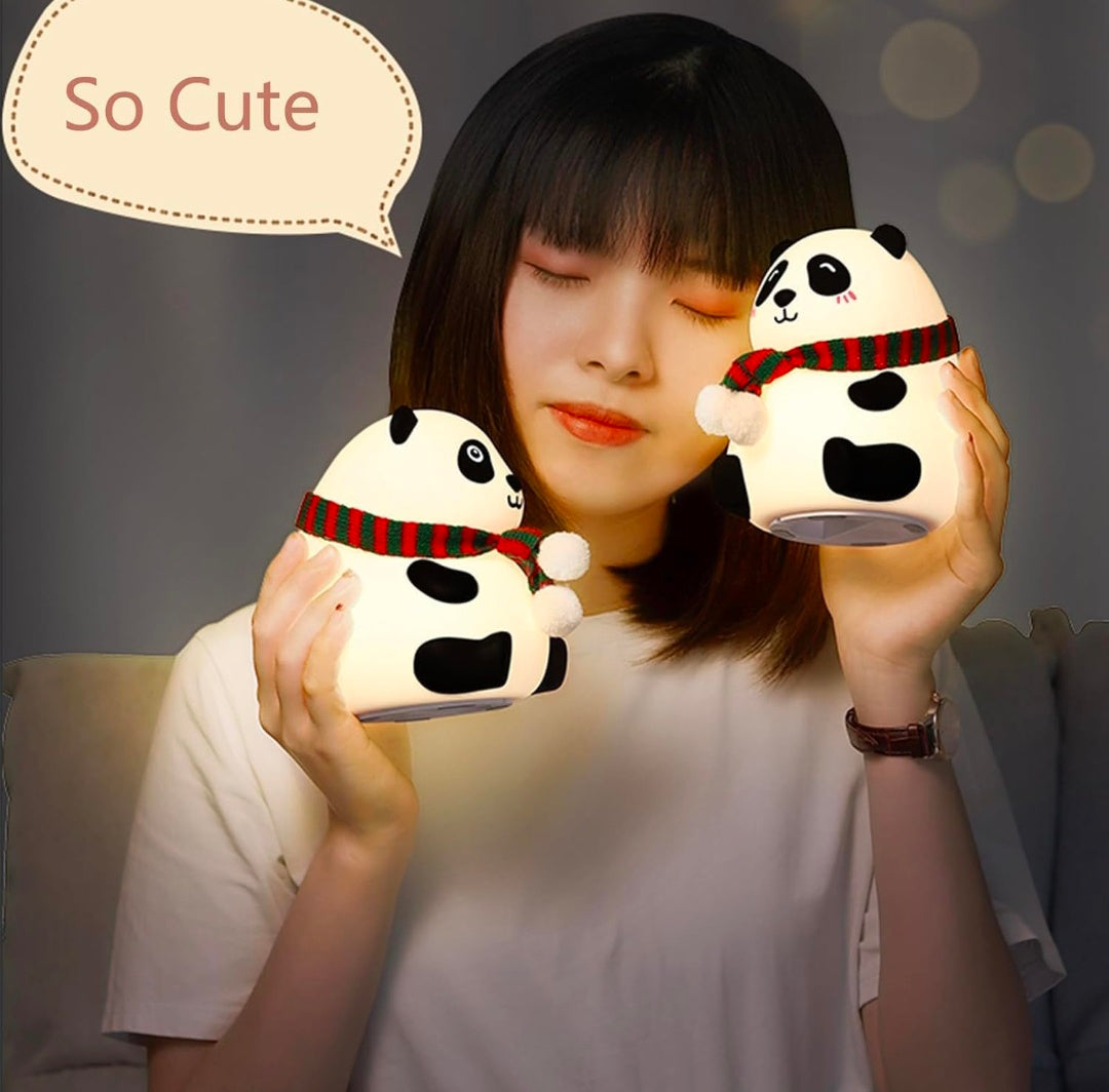 🐼🌙💡✨ Panda Night Light ❤️ | Cute Animal Panda Lamp 🐼 | Soft Silicone Nursery Light 🍼 | Warm LED Glow ✨ | Tap & Touch Control 🖐️ | USB Rechargeable 🔋⚡ | Perfect for Kids 👶, Babies 🍼, Toddlers 🧸 & Bedroom Decor 🛏️ | Adorable Gift 🎁 for All Ages