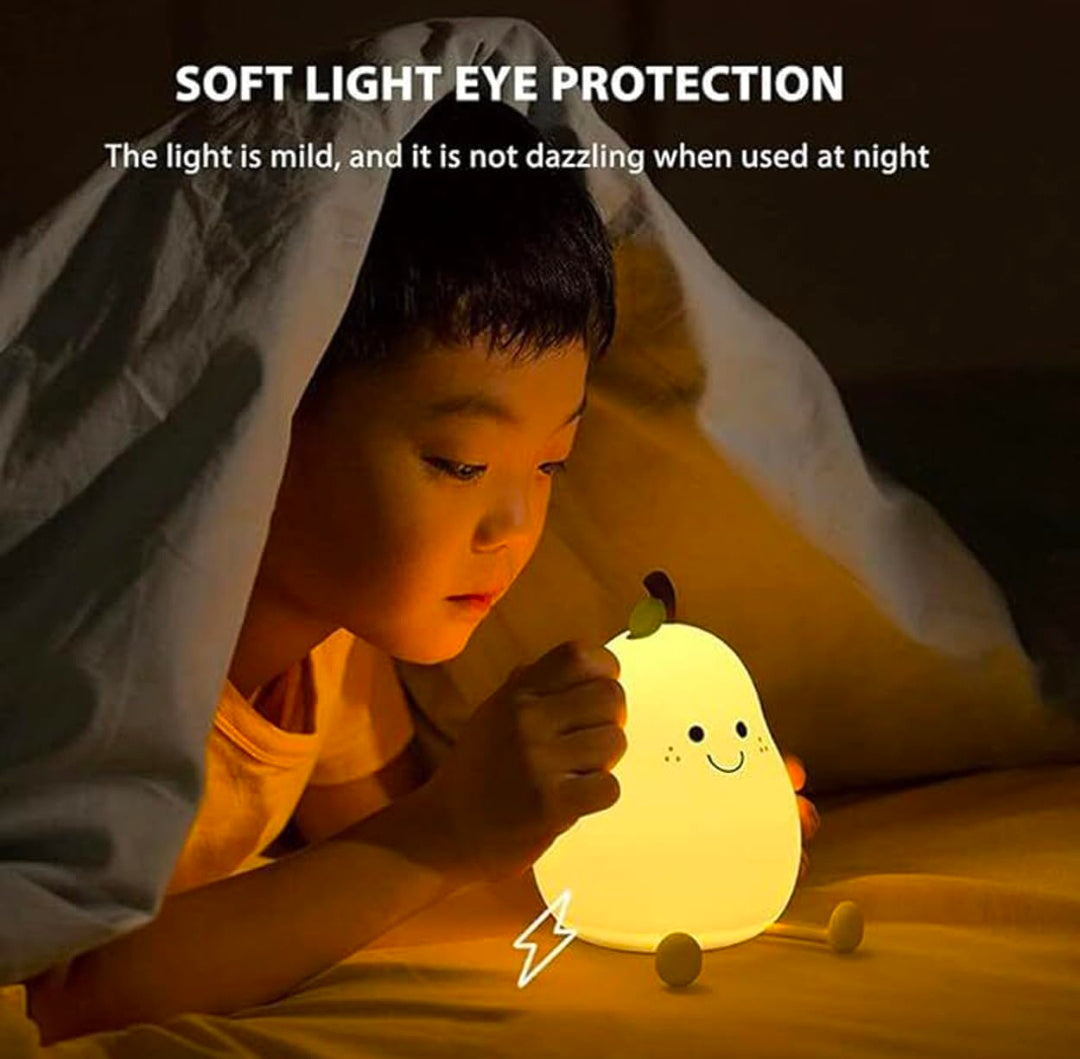 🍐💡🌙✨ Pear Night Lamp 🍐🌈 | Color-Changing LED Pear Lamp 💖 | Soft Silicone Touch-Control 🌸🖐️ | Rechargeable 🔋, Dimmable ✨, Nursery & Bedroom Night Light 🛏️💤 | Cute Baby Gift 🎁👶 & Home Décor 🏡🌟 (Regular) 🍐💡🌙✨