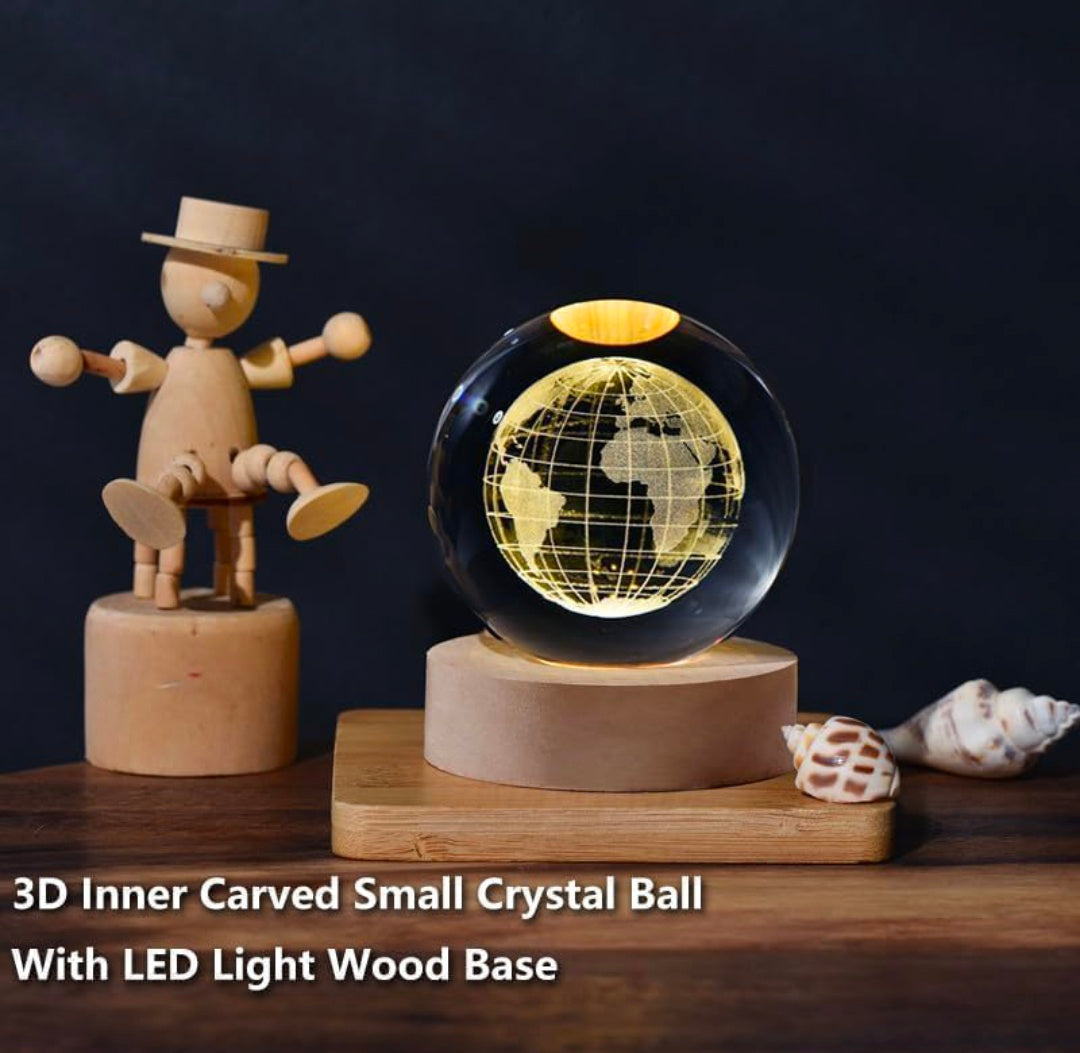 🌍✨💡 Earth Crystal LED Lamp | 3D Globe Night Light 🌌💎💓🫂👑🦁