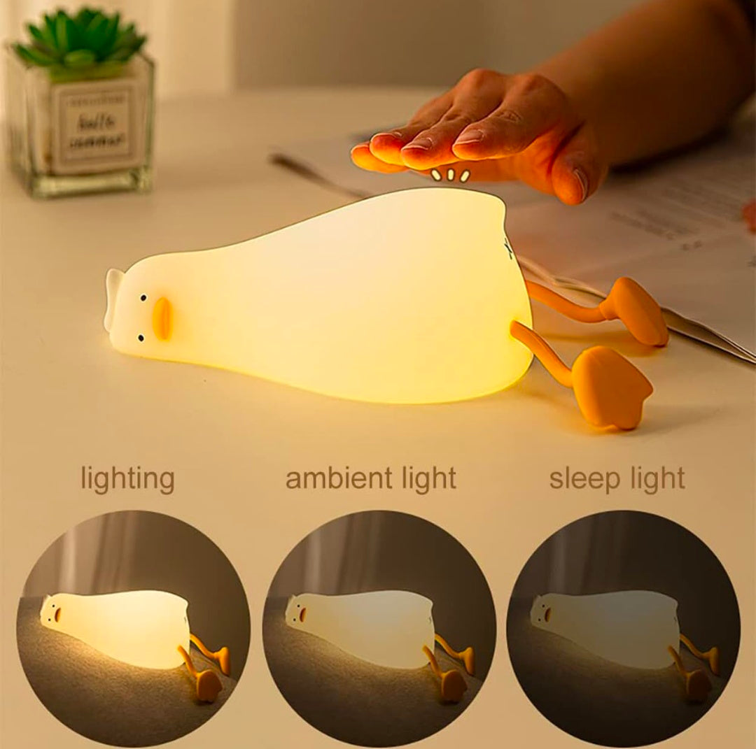 🐥💡✨ Squishy Seal Night Light & Lazy Duck LED Lamp 🌙 | Cute Animal Bedroom Decor 🛏️ | Soft Silicone 🫂 | Warm Glow 🌟 | Tap Control 🖐️ | USB Rechargeable 🔋 | Kids 👶 & Adults ❤️ | Adorable Gift 🎁 for Bedroom, Nursery & Home 🏡 (Regular) 👑🌈