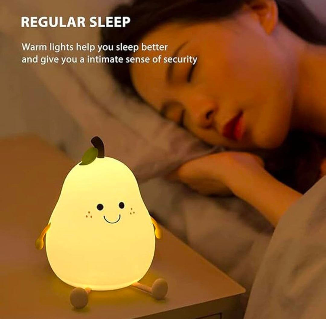 🍐💡🌙✨ Pear Night Lamp 🍐🌈 | Color-Changing LED Pear Lamp 💖 | Soft Silicone Touch-Control 🌸🖐️ | Rechargeable 🔋, Dimmable ✨, Nursery & Bedroom Night Light 🛏️💤 | Cute Baby Gift 🎁👶 & Home Décor 🏡🌟 (Regular) 🍐💡🌙✨