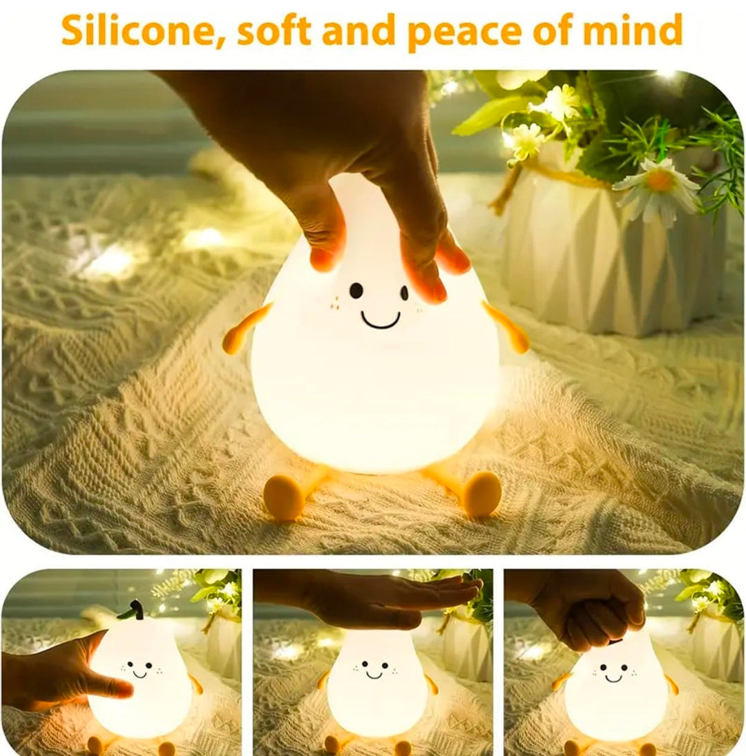 🍐💡🌙✨ Pear Night Lamp 🍐🌈 | Color-Changing LED Pear Lamp 💖 | Soft Silicone Touch-Control 🌸🖐️ | Rechargeable 🔋, Dimmable ✨, Nursery & Bedroom Night Light 🛏️💤 | Cute Baby Gift 🎁👶 & Home Décor 🏡🌟 (Regular) 🍐💡🌙✨