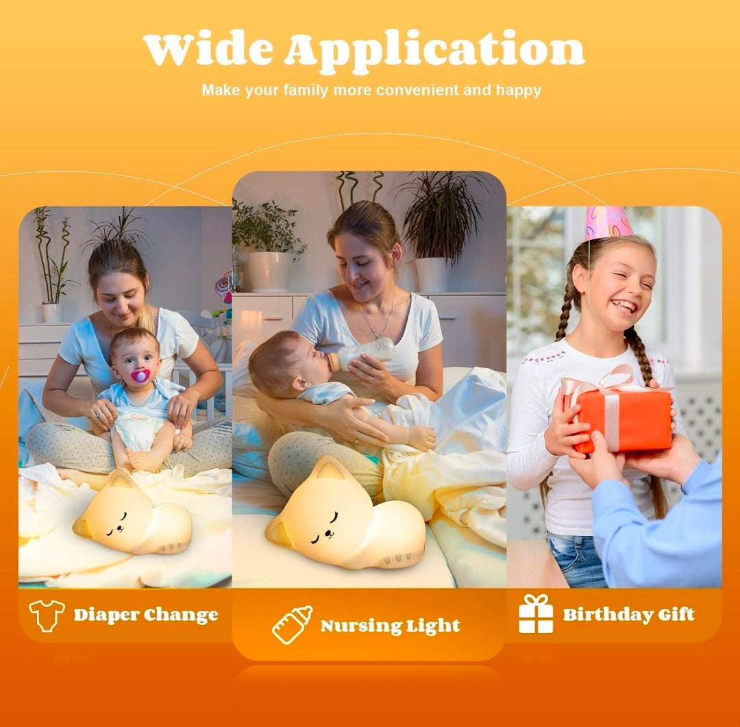 🐱🌙💡✨ Cat Night Light for Kids ❤️ | Soft Squishy Silicone Touch Lamp 🐾 | Rechargeable USB LED Nursery Lamp | Cute Kitten Bedroom Night Light 😻 | Color-Changing Night Lamp 🌈 | Perfect Gift 🎁 for Girls 👧, Boys 👦, Babies 👶, Toddlers 🧸 & Teens 💕