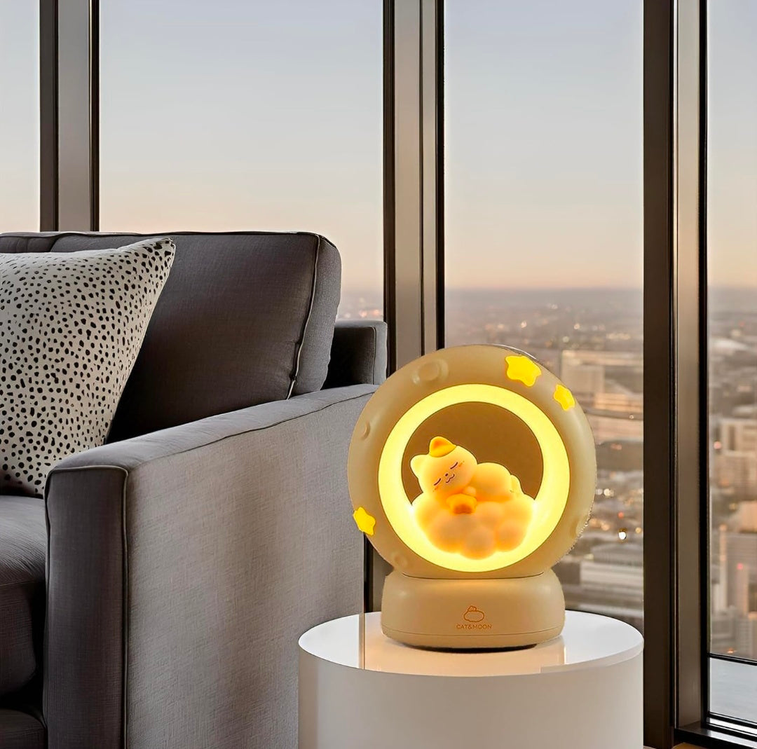 Cat Rabbit Night Lamp – Gentle Moonlight Buddy for Sweet Dreams, 3-Level Dimming, USB Rechargeable | Cozy Nursery, Desk, and Bedside Companion 🌙🐱🐇✨