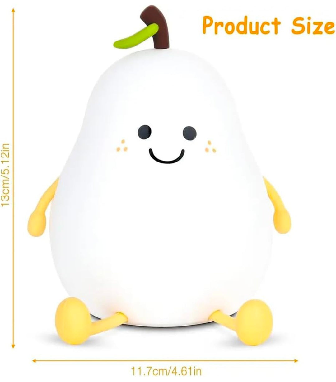 🍐💡🌙✨ Pear Night Lamp 🍐🌈 | Color-Changing LED Pear Lamp 💖 | Soft Silicone Touch-Control 🌸🖐️ | Rechargeable 🔋, Dimmable ✨, Nursery & Bedroom Night Light 🛏️💤 | Cute Baby Gift 🎁👶 & Home Décor 🏡🌟 (Regular) 🍐💡🌙✨
