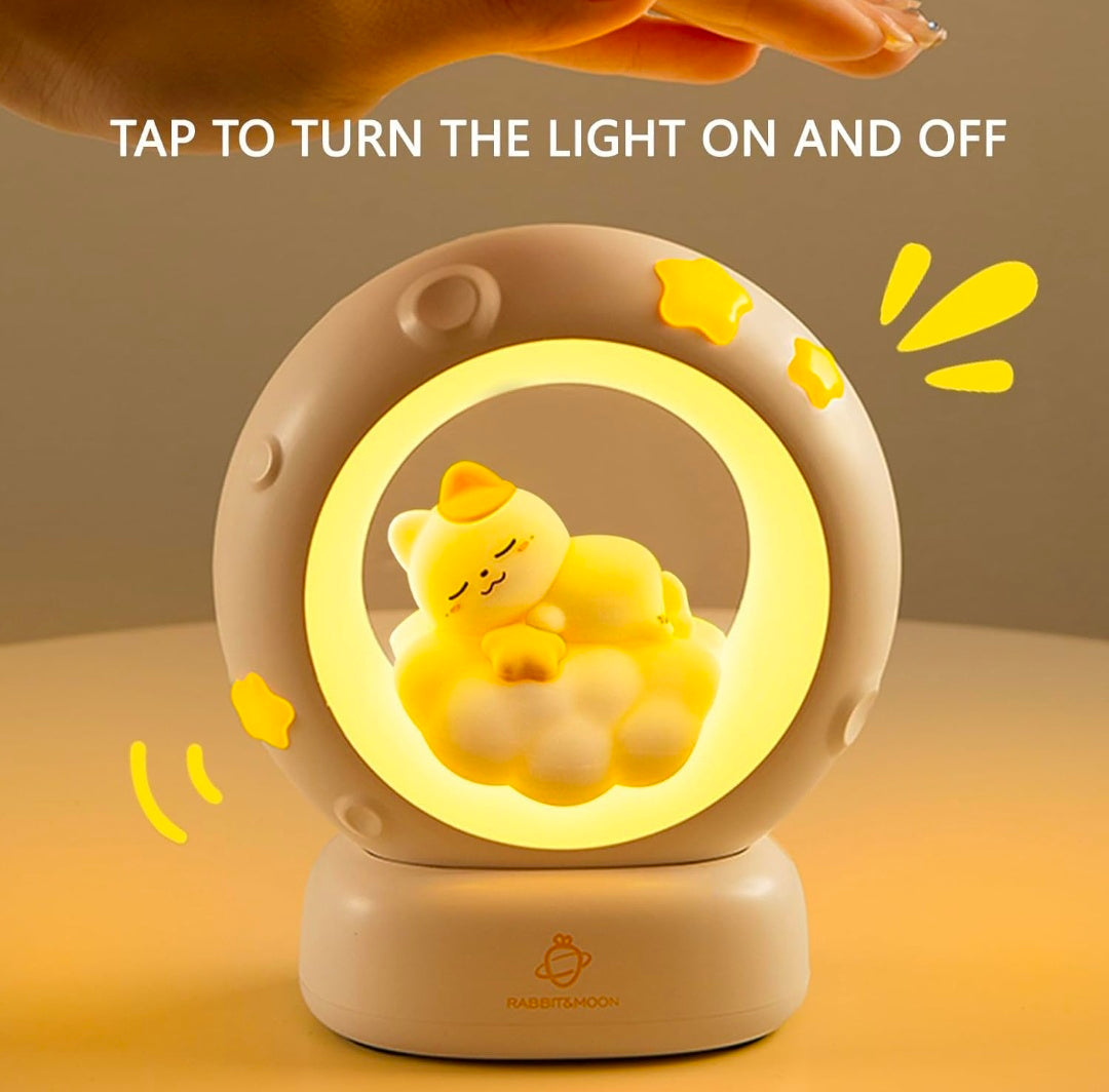 Cat Rabbit Night Lamp – Gentle Moonlight Buddy for Sweet Dreams, 3-Level Dimming, USB Rechargeable | Cozy Nursery, Desk, and Bedside Companion 🌙🐱🐇✨