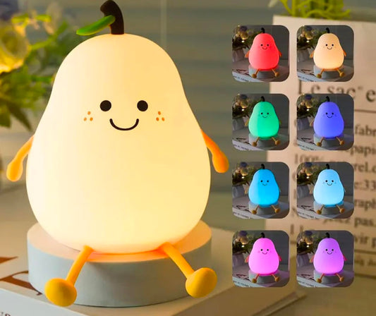 🍐💡🌙✨ Pear Night Lamp 🍐🌈 | Color-Changing LED Pear Lamp 💖 | Soft Silicone Touch-Control 🌸🖐️ | Rechargeable 🔋, Dimmable ✨, Nursery & Bedroom Night Light 🛏️💤 | Cute Baby Gift 🎁👶 & Home Décor 🏡🌟 (Regular) 🍐💡🌙✨
