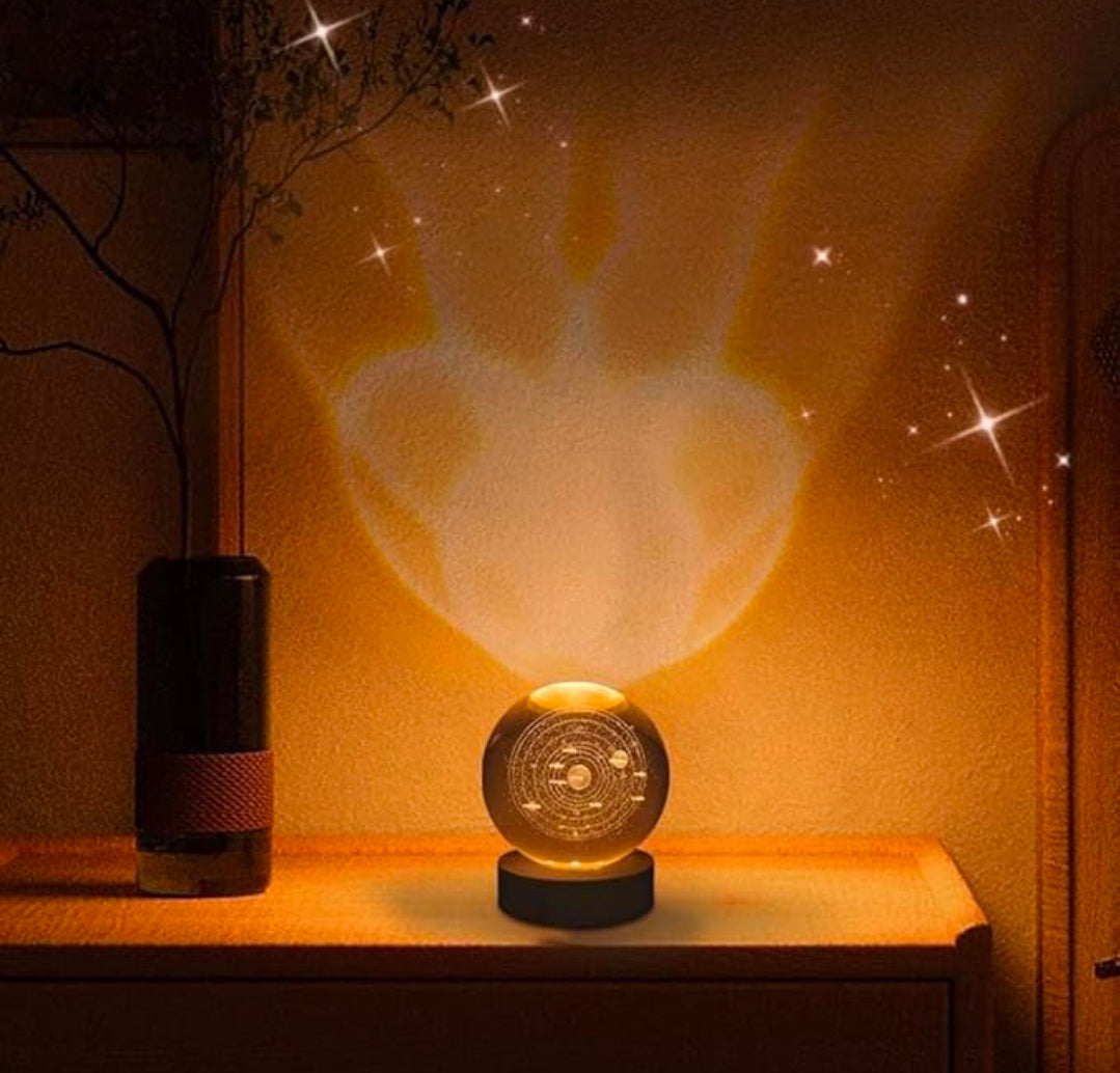 🌙✨🚀 Astronaut Crystal LED Lamp | 3D Moon & Galaxy Night Light 💡💓⭐👑🦁🫂