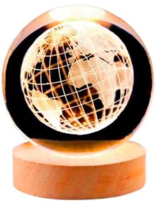 🌍✨💡 Earth Crystal LED Lamp | 3D Globe Night Light 🌌💎💓🫂👑🦁